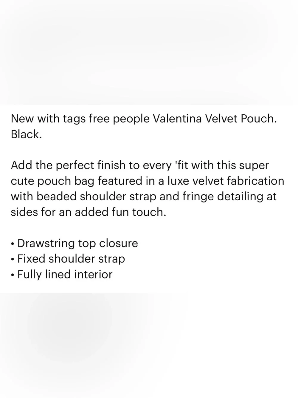 NWT free people Valentina Velvet Pouch
